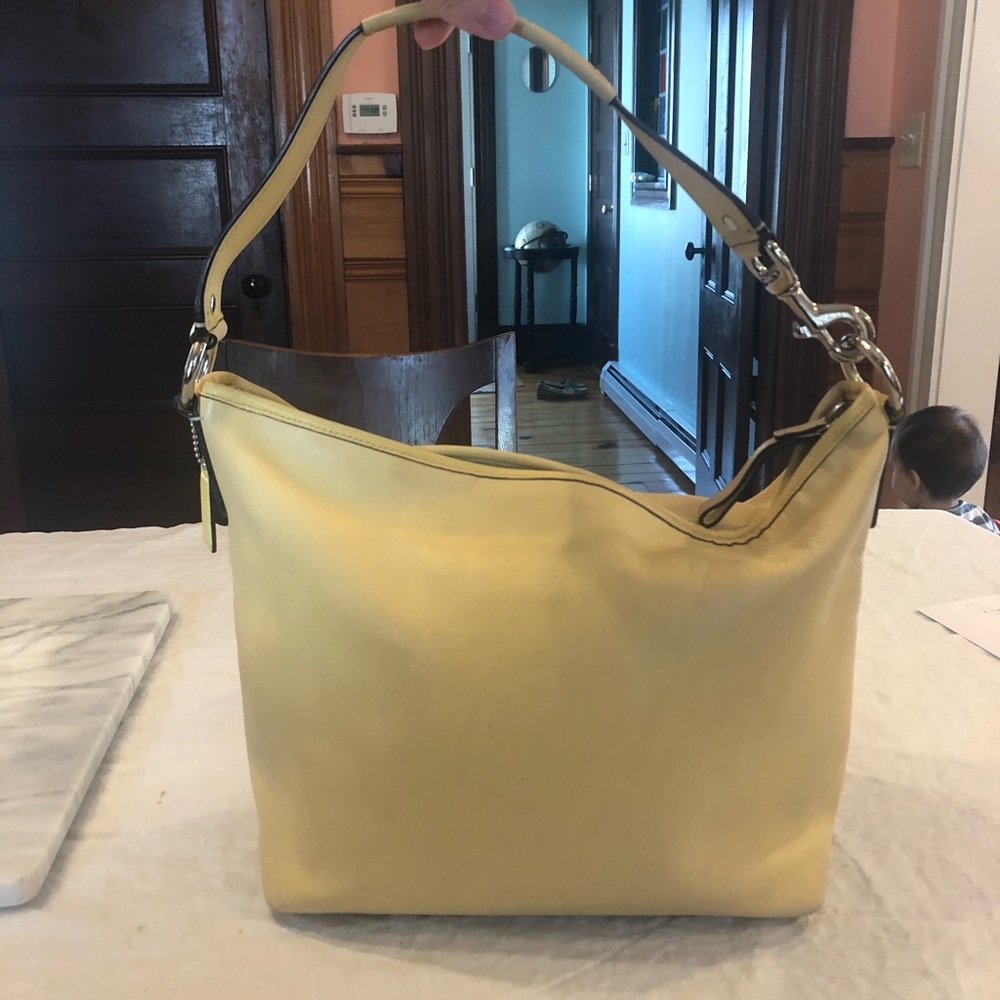 Authentic coach leather yellow purse